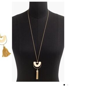 J Crew Tortoise and Tassel Necklace